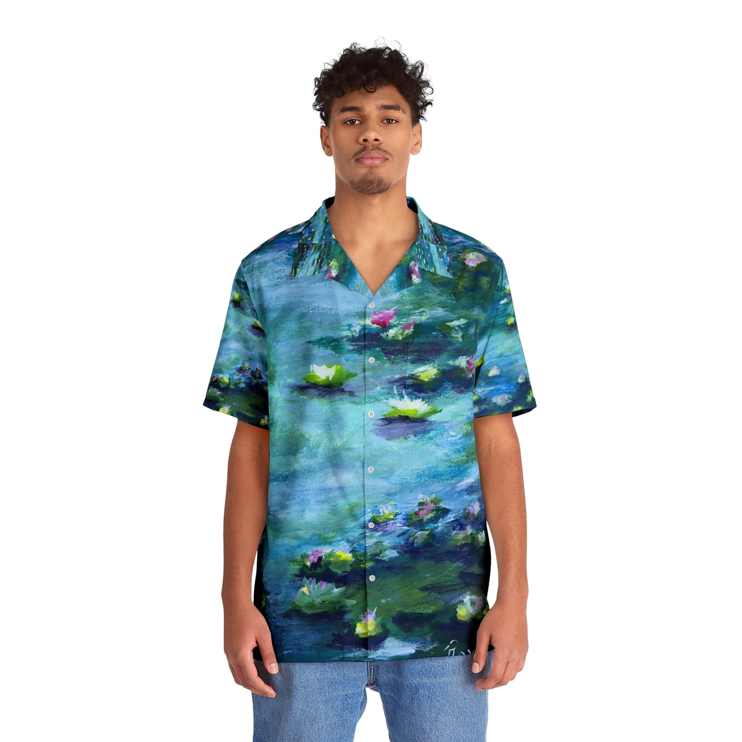 Water Lilies  Men's Hawaiian Shirt