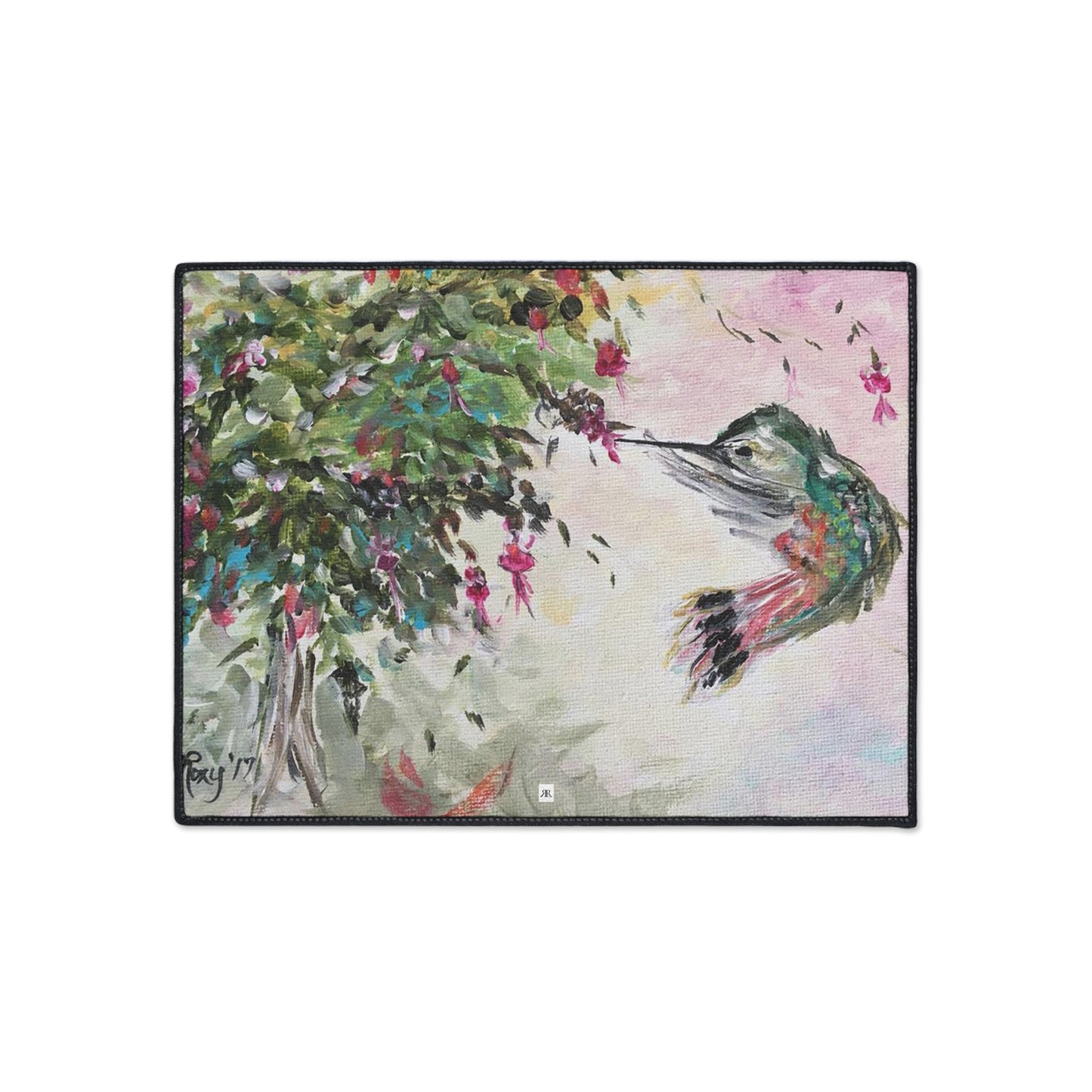 Hummingbirid with Fuchsias Heavy Duty Floor Mat