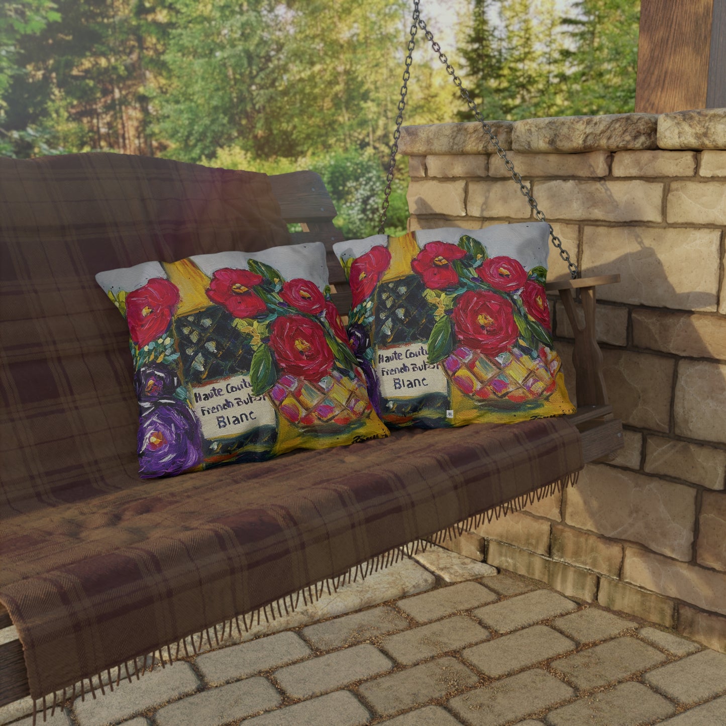 French Bubbles Outdoor Pillows
