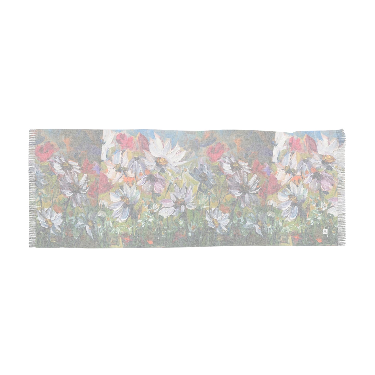 Colorful Scarf — Artistic Lightweight Neck Wrap- Abstract Daisies