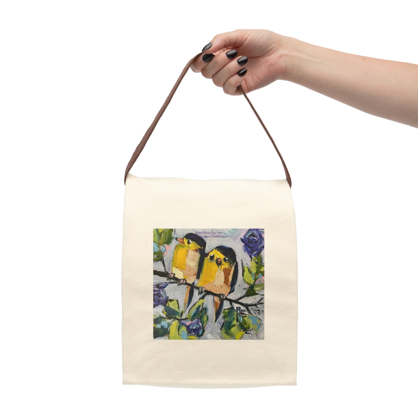 Morning Glory Goldfinches Canvas Lunch Bag With Strap