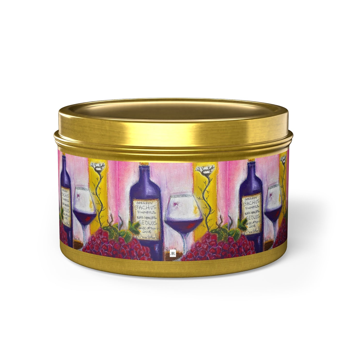 Aeolus GBV Wine & Clique Glass Tin Candle