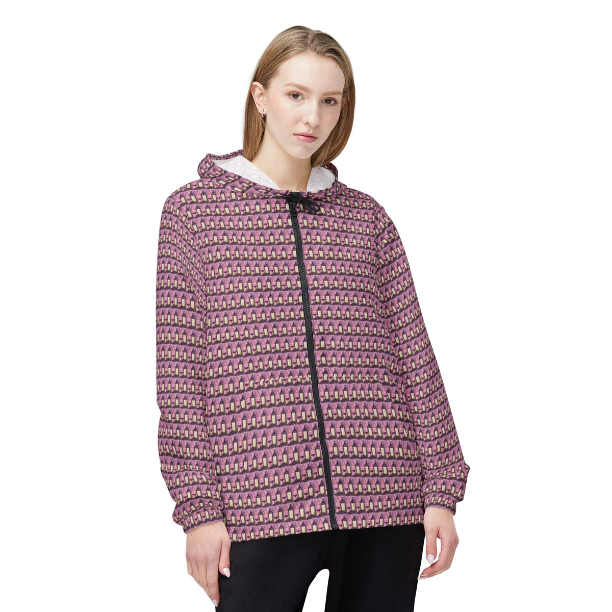 Lightweight Windbreaker Jacket — GBV Tempranillo Wine and Clique Glass-Small Print