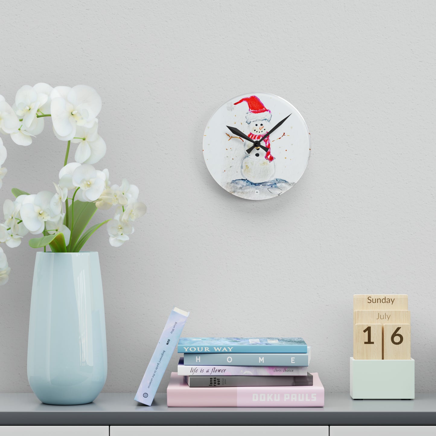 Snowman Acrylic Wall Clock