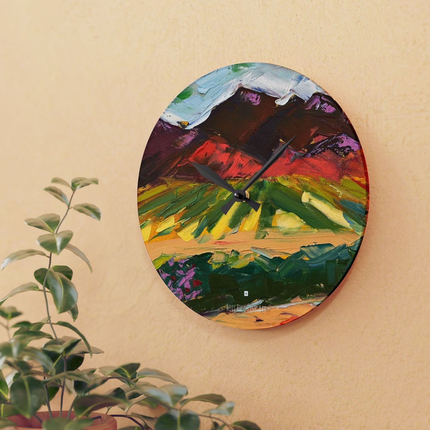 Mountain View at Chapin Acrylic Wall Clock