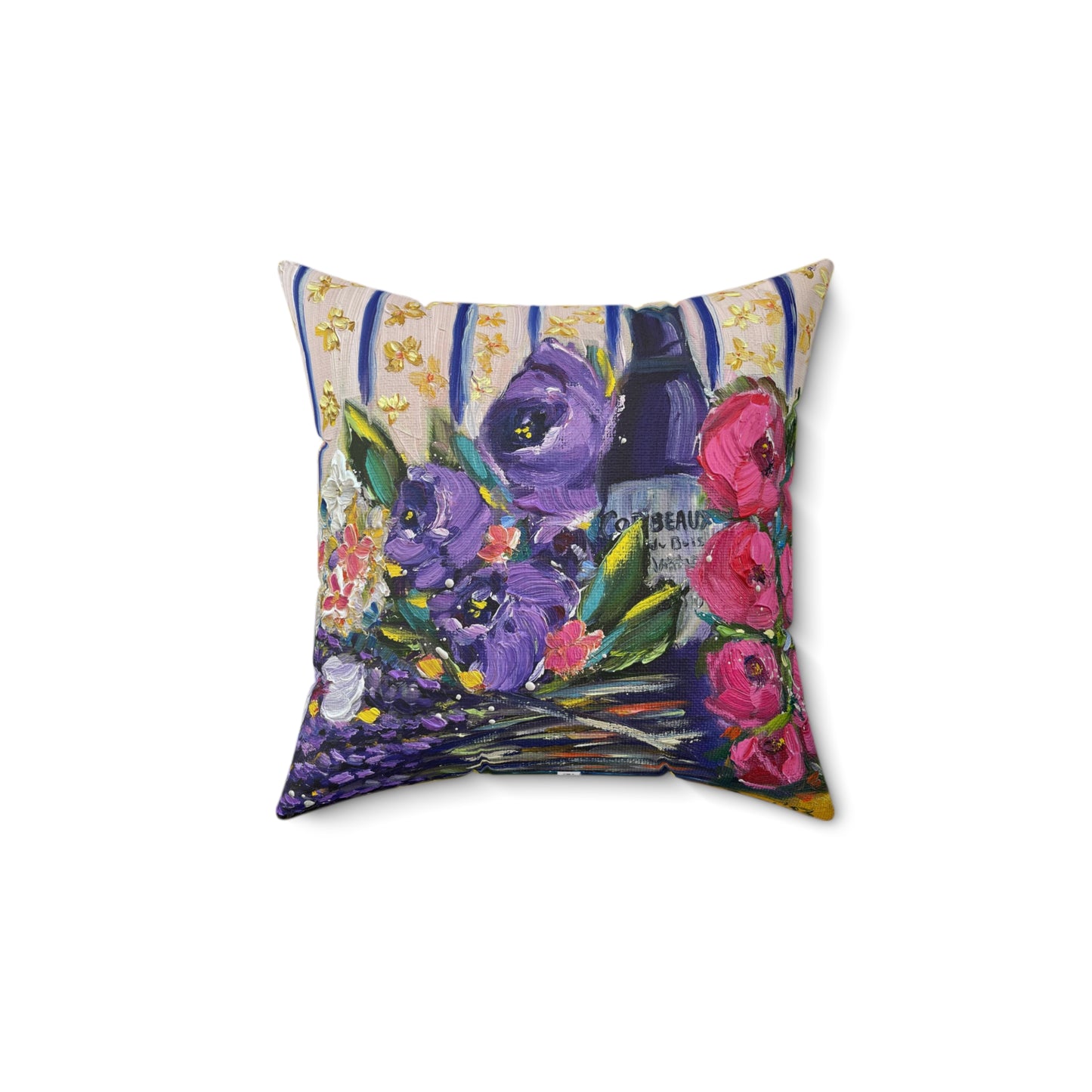 Wine and Lavender- Indoor Spun Polyester Square Pillow