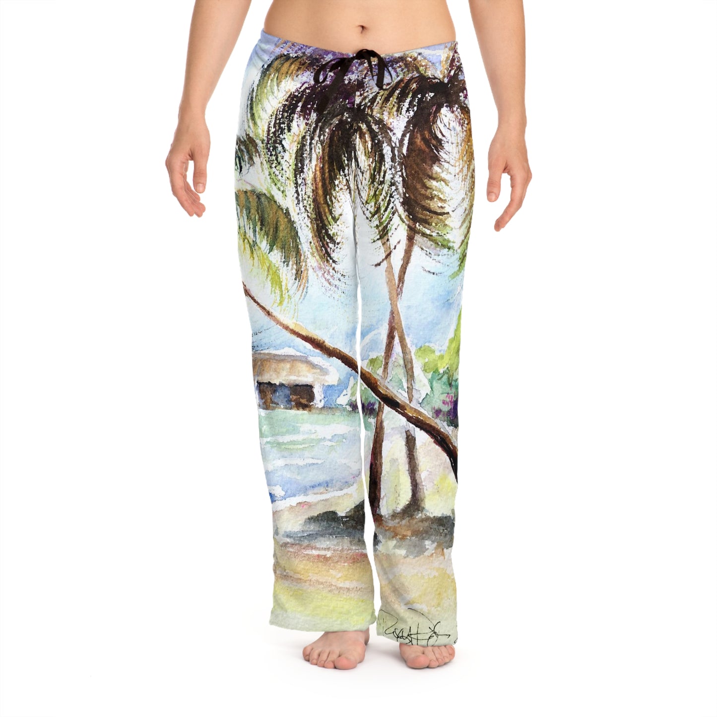 Pajama Pants - Hawaii Awaits with Palm Trees Women's Pajama Pants