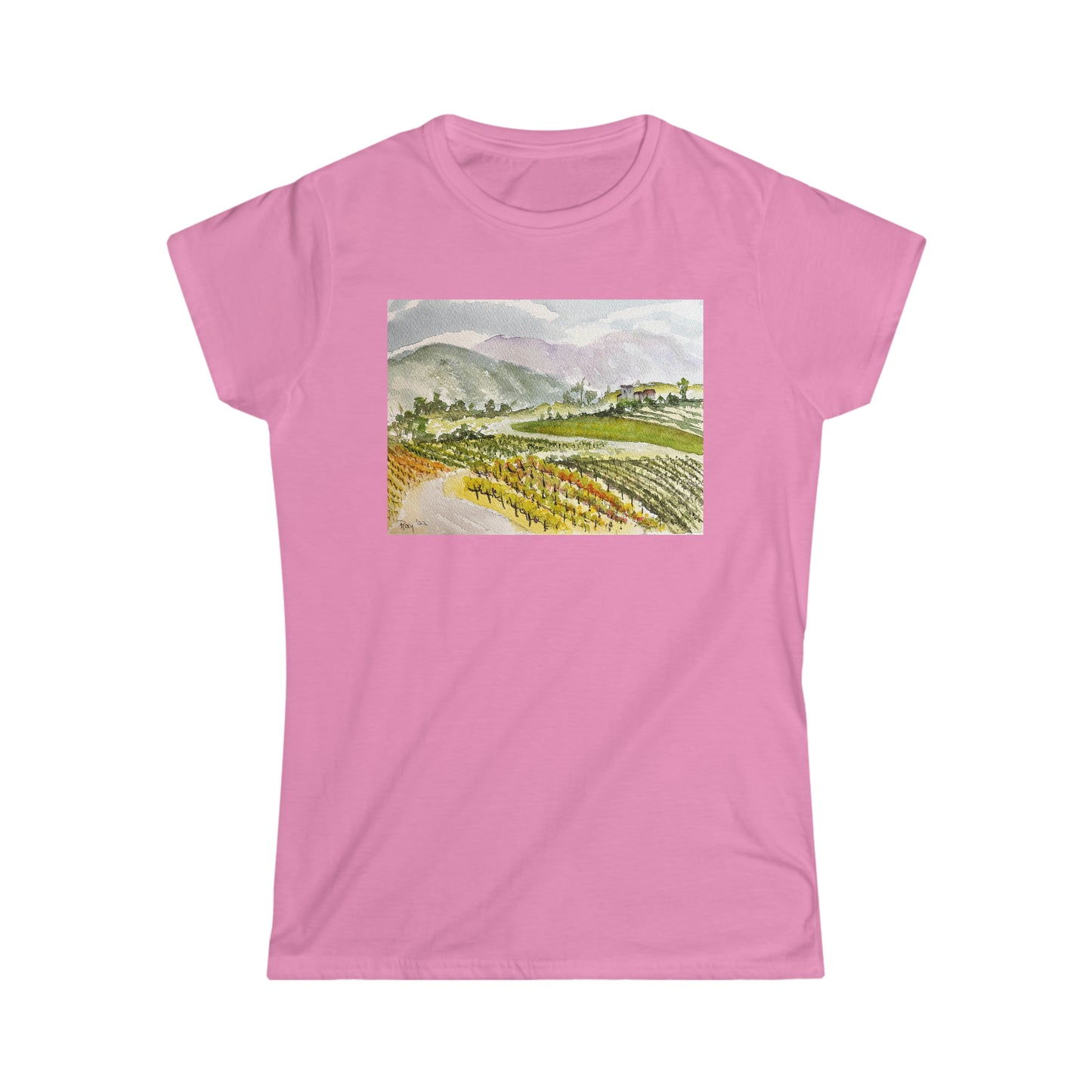 Camino hacia abajo desde la Villa en Gershon Bachus Vintners Camiseta semi ajustada de estilo suave para mujer