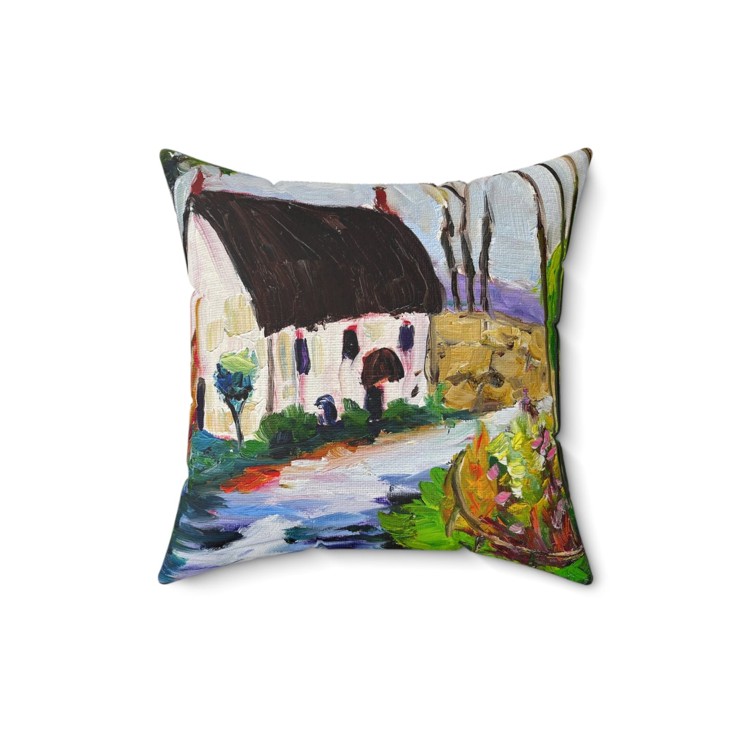 Charming Cottage Cotswolds  Indoor Spun Polyester Square Pillow