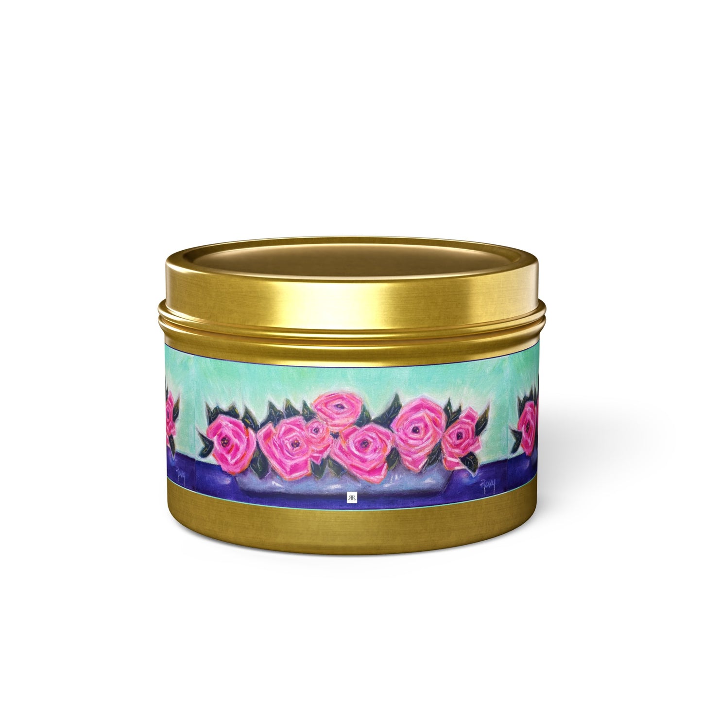 Tin Full of Roses Tin Candle