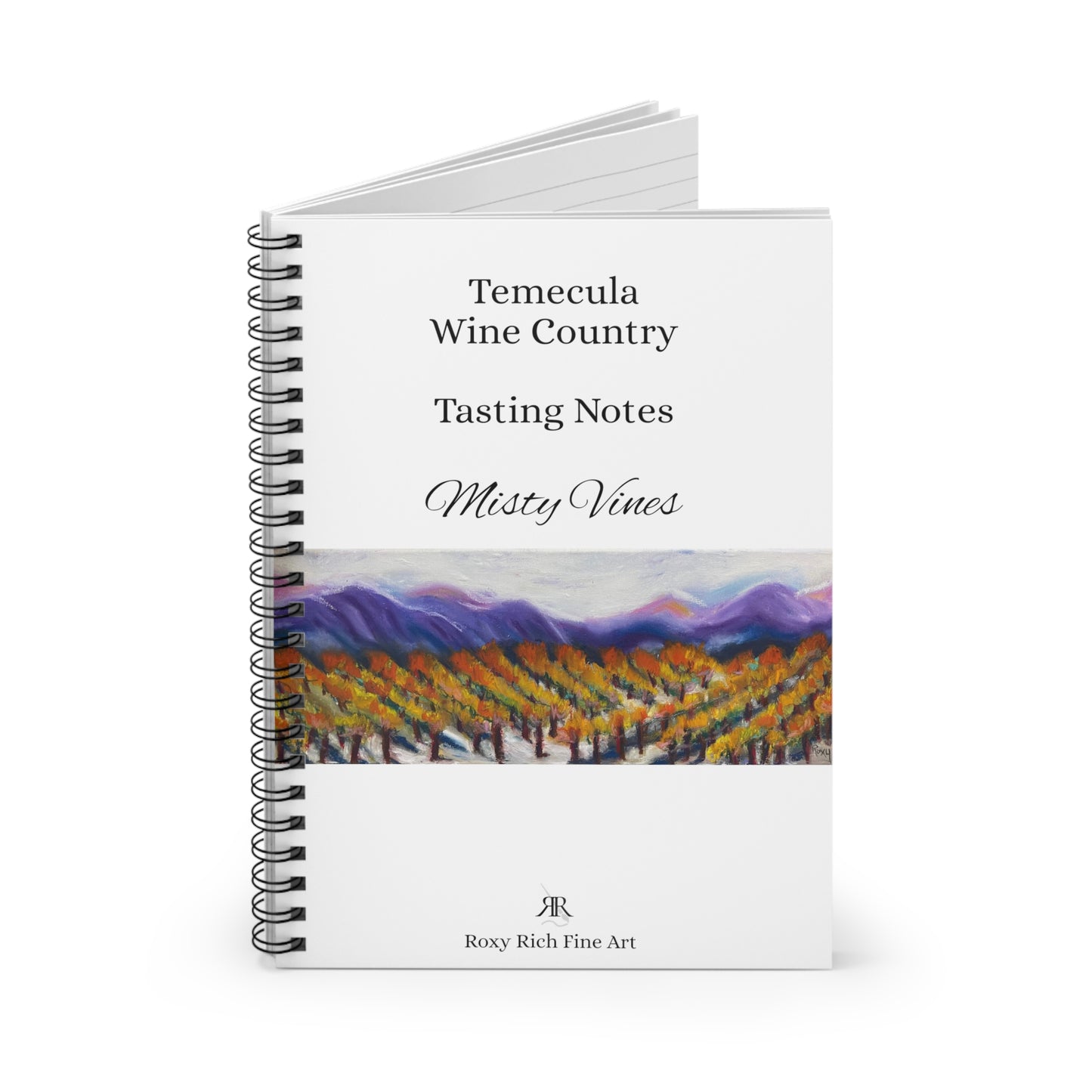 Notas de cata de la región vinícola de Temecula "Misty Vines" Cuaderno de espiral