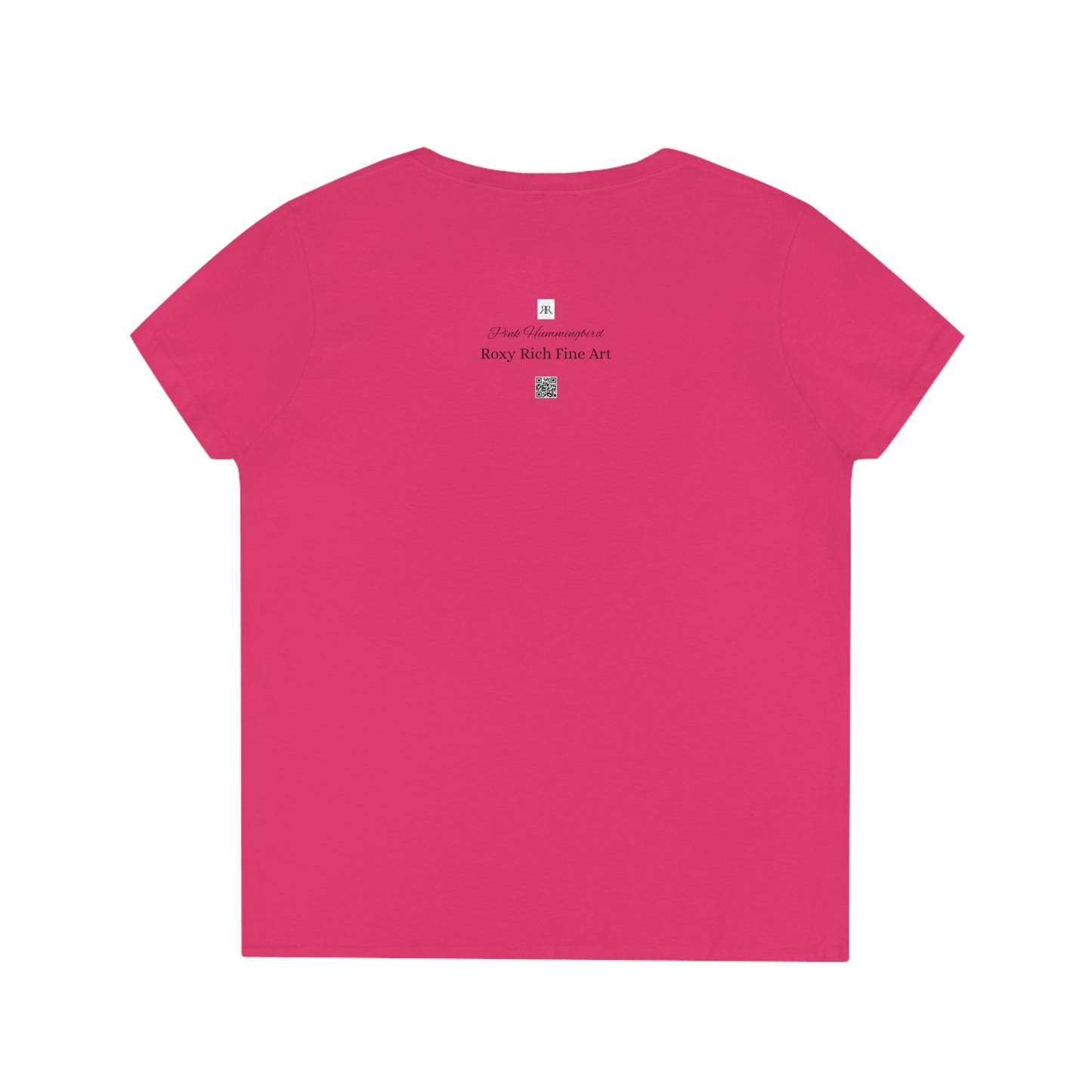 Pink Hummingbird Ladies' V-Neck T-Shirt