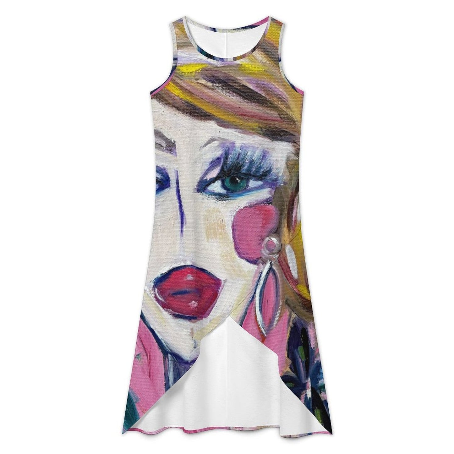 Design Sleeveless High-Low Hem Dress