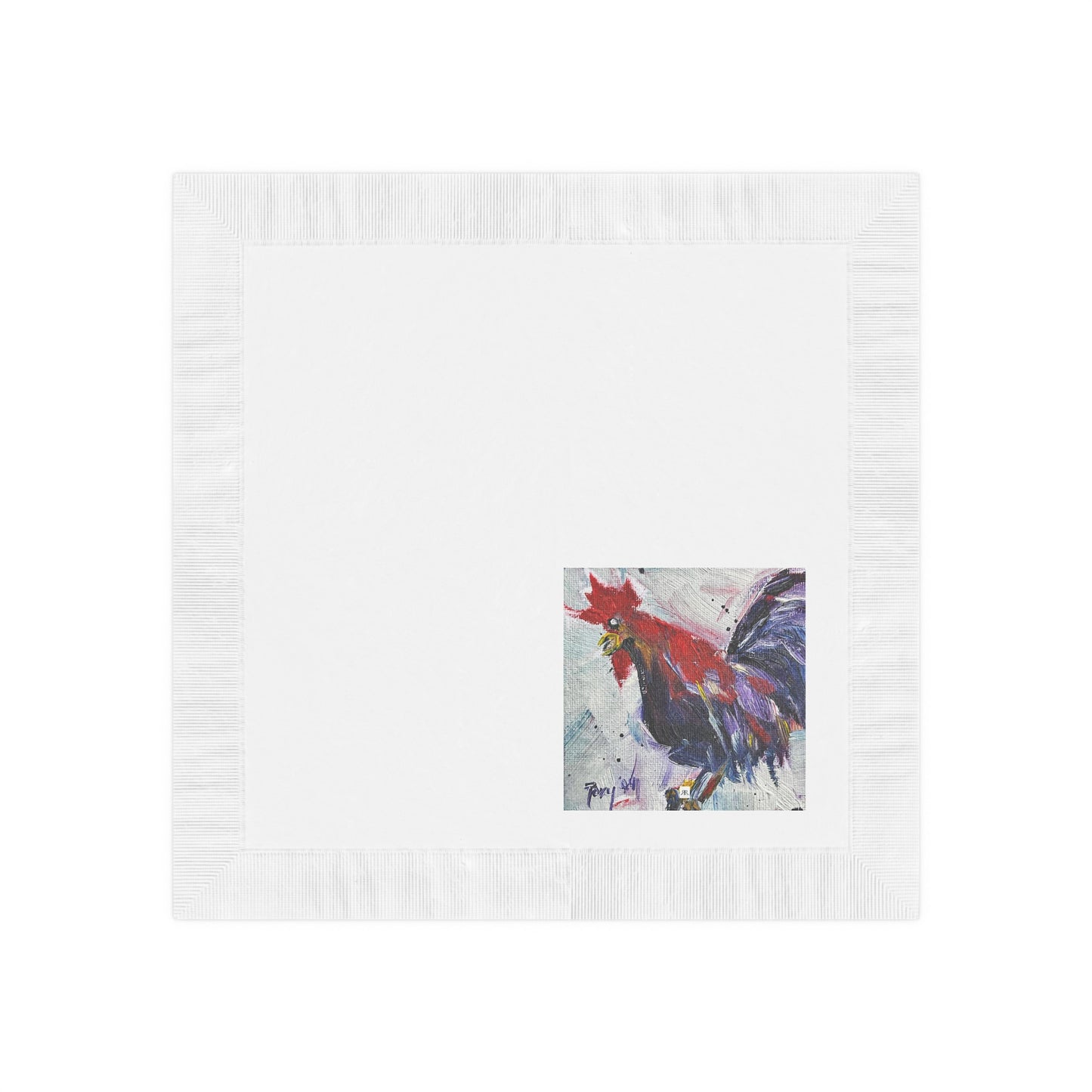 As the Rooster Crows-White Coined Napkins