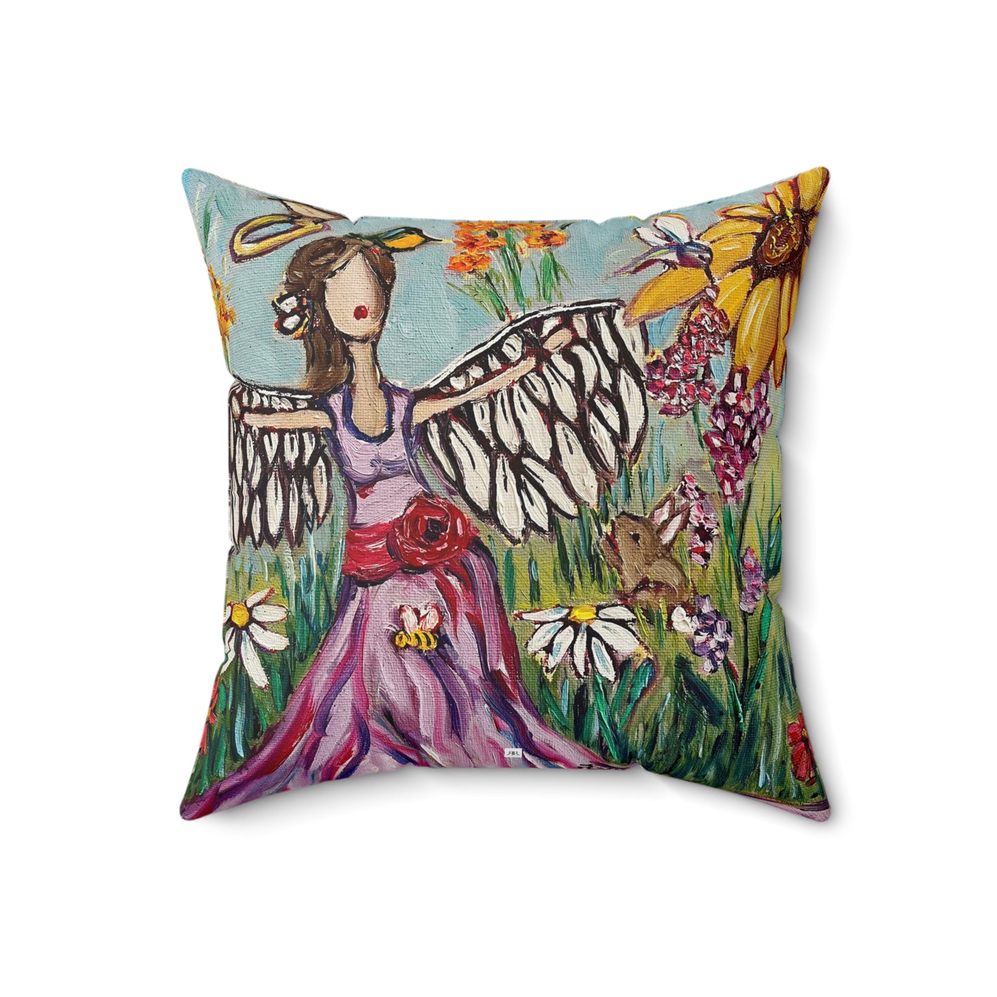 Garden Angel Indoor Spun Polyester Square Pillow