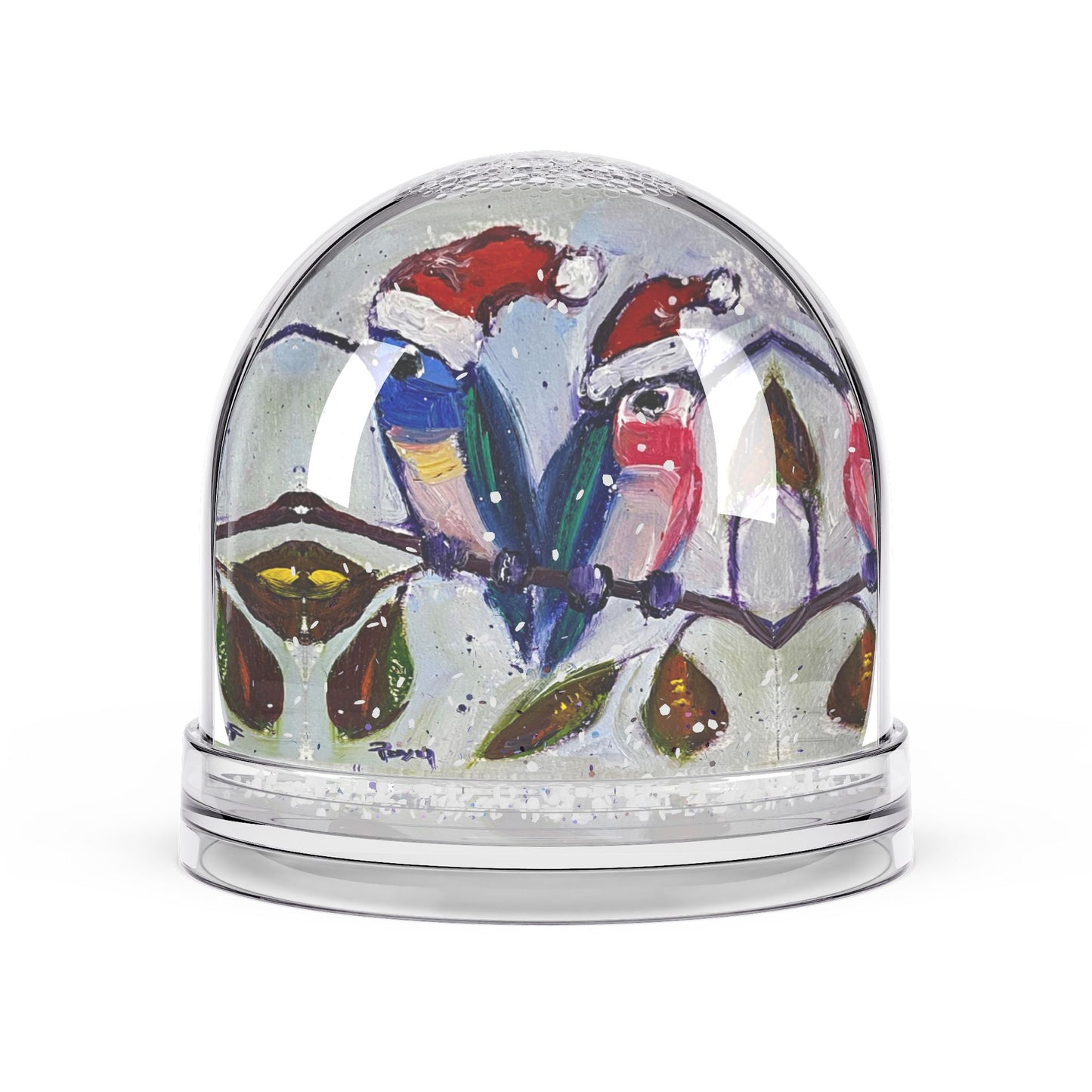 Snow Globe - Holiday Hummingbirds