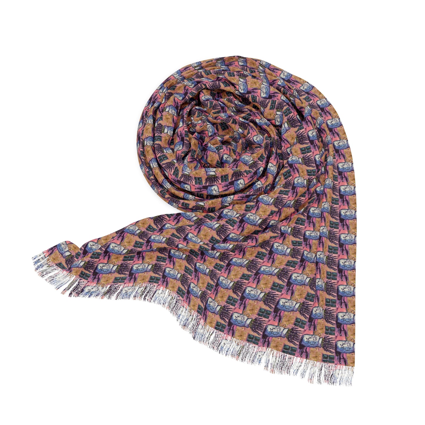 Colorful Scarf — Artistic Lightweight Neck Wrap- Love of Lavender