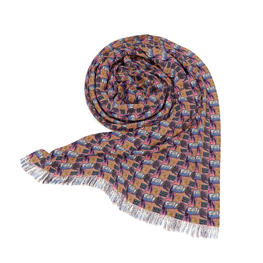 Colorful Scarf — Artistic Lightweight Neck Wrap- Love of Lavender