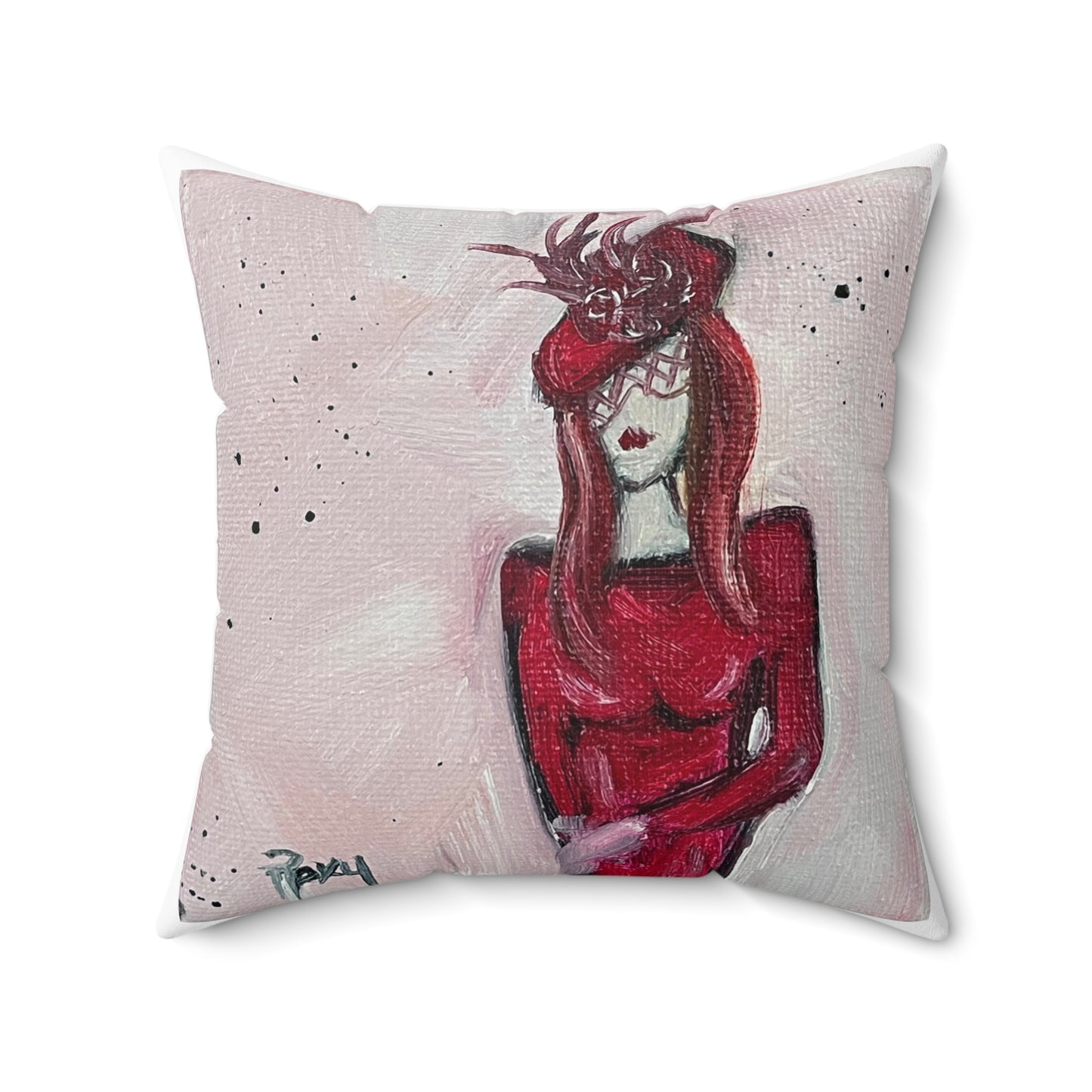 Fascinating in Red Indoor Spun Polyester Square Pillow