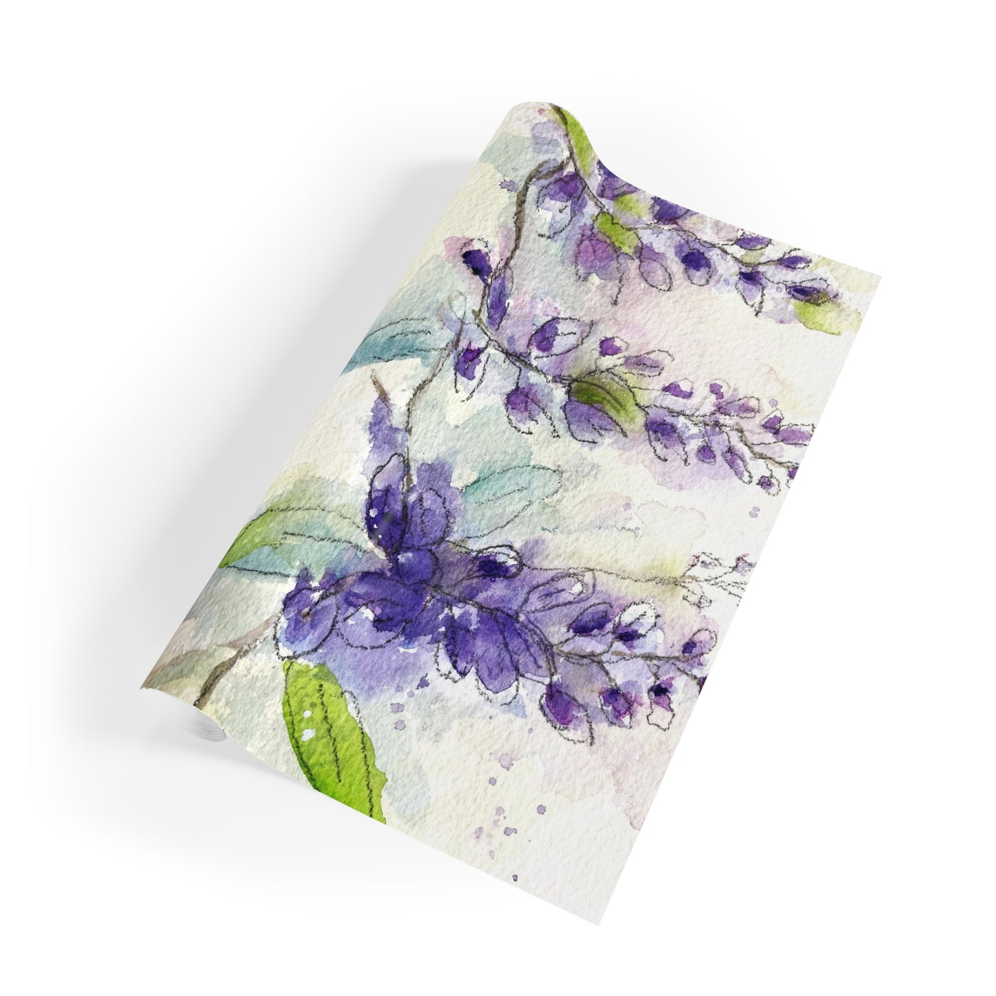 Roxy riche en vrac aquarelle florale glycine peinture imprimé rouleaux de papier d'emballage cadeau, 1 pc emballage cadeau de mariage maman ami