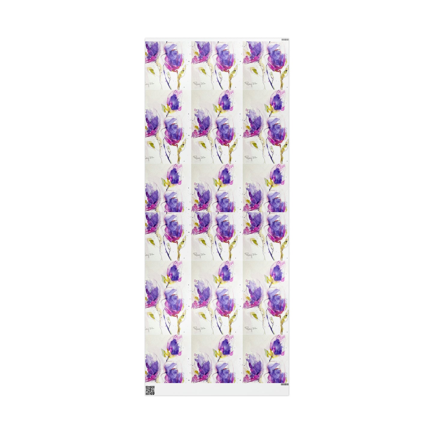 Elegant Loose Floral Watercolor Purple Flowers (3 Sizes) Wrapping Papers