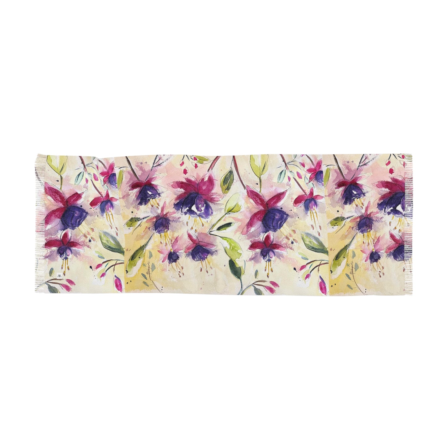 Colorful Scarf — Artistic Lightweight Neck Wrap- Fluffy Fuchsias