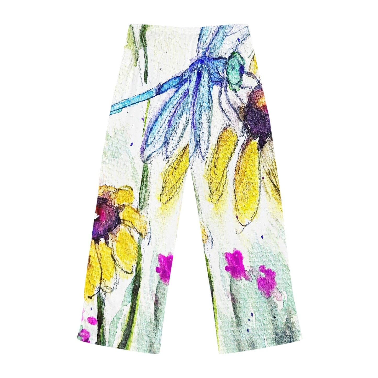 Pajama Pants - Dragonfly on a Coneflower- Women's Pajama Pants