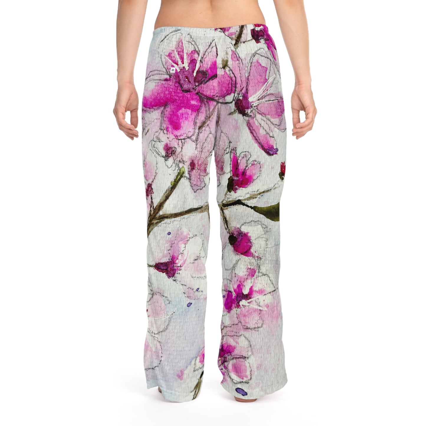 Pajama Pants - Watercolor Cherry Blossoms- Women's Pajama Pants