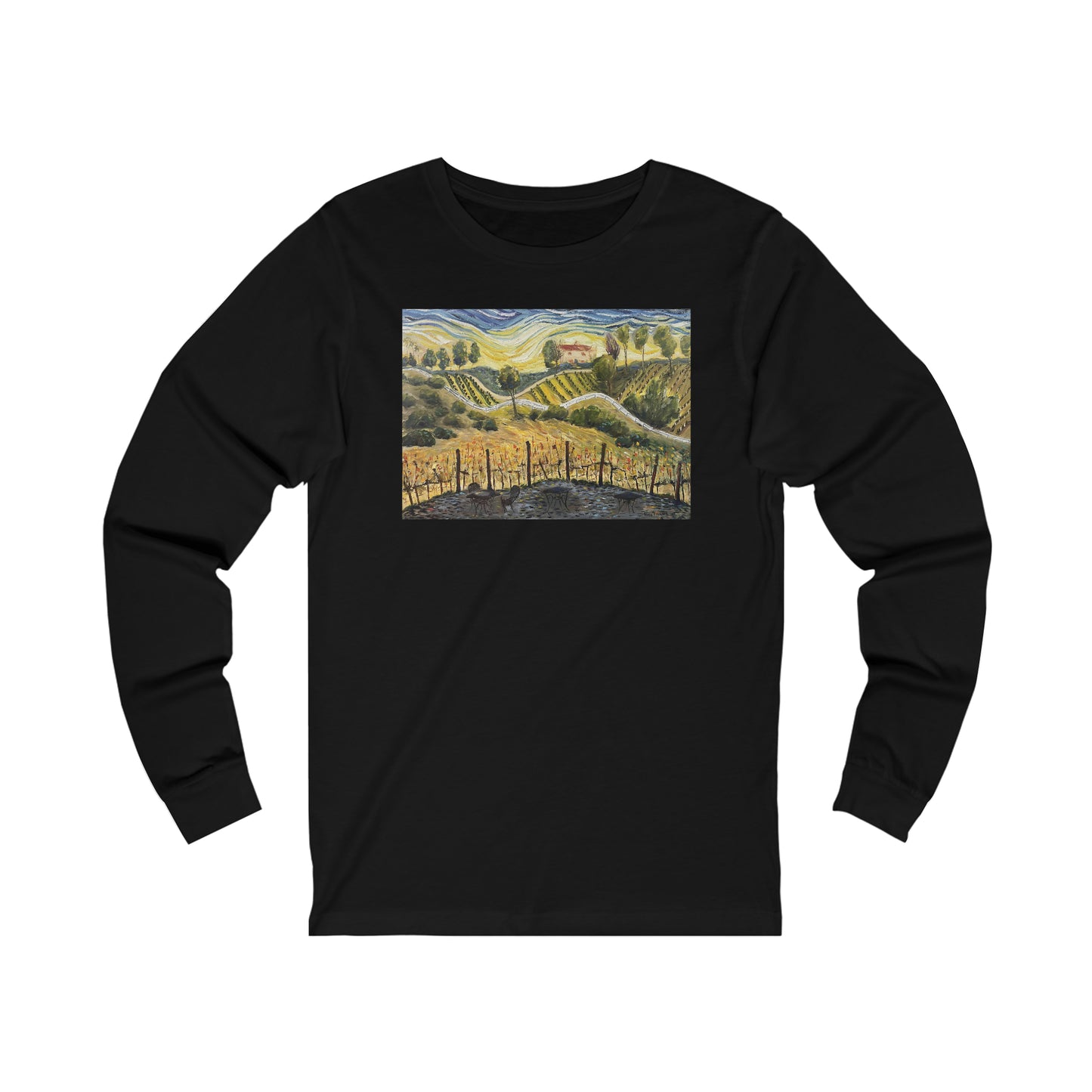 Sunset at the Villa GBV Glass Unisex Jersey Long Sleeve Tee