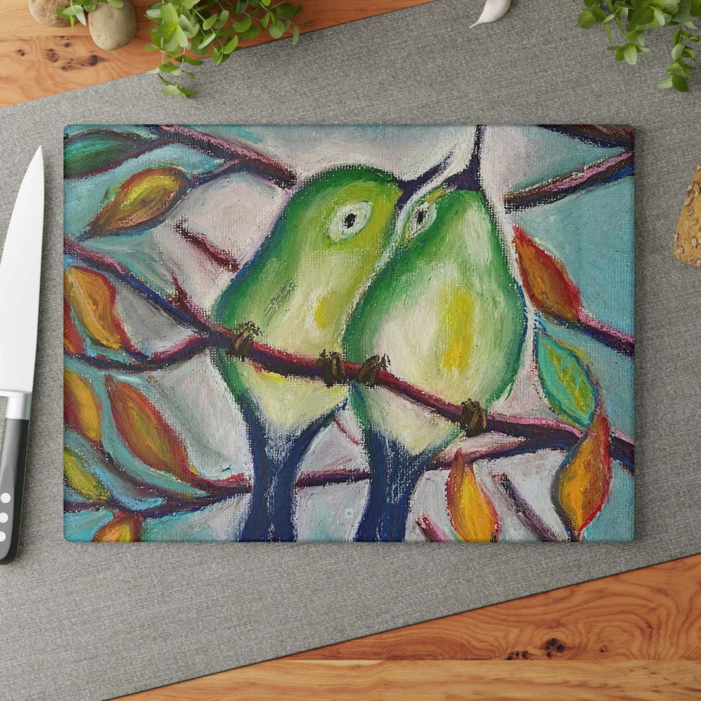 Cuddling Warblers Cutting Board