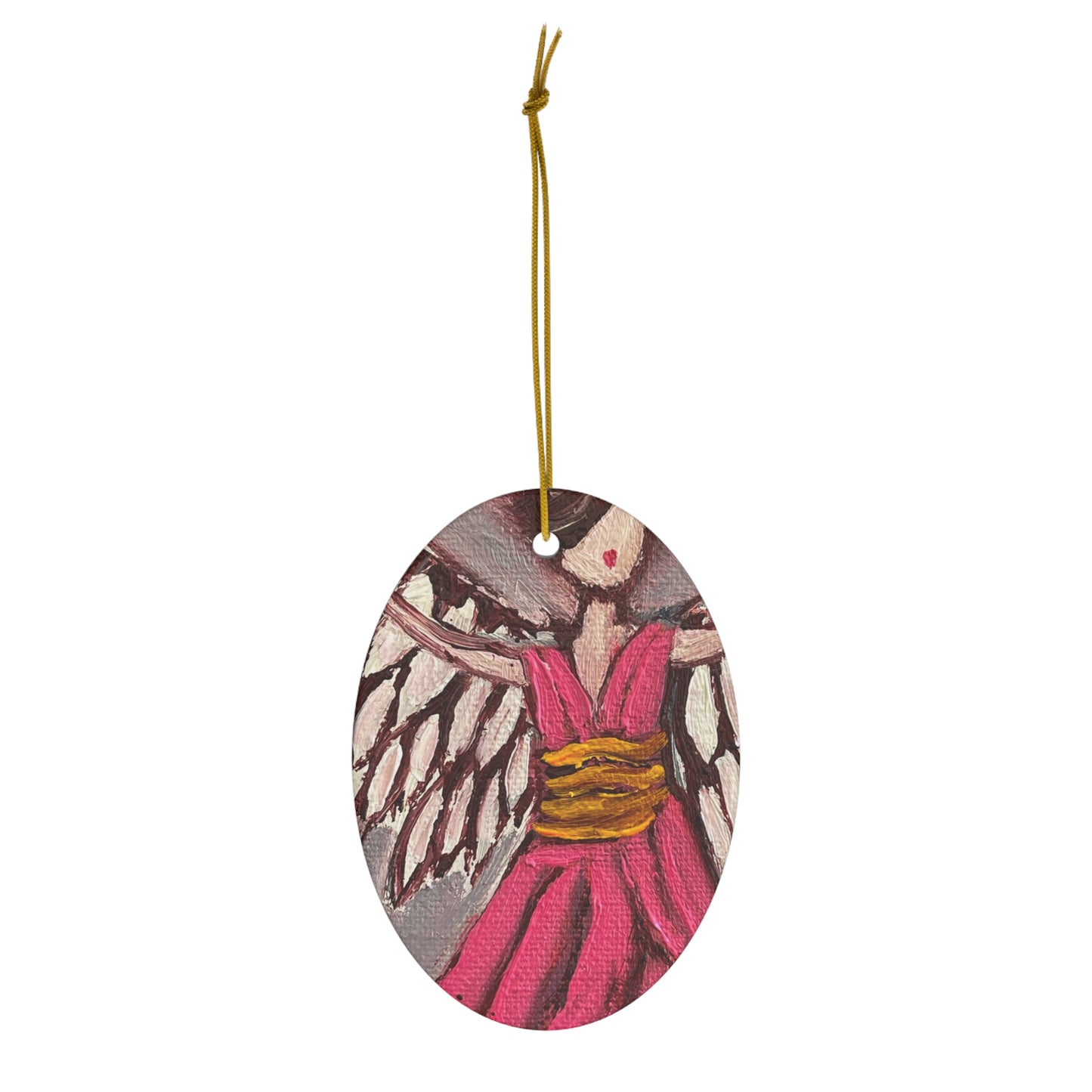 Pink Angel Ceramic Ornament