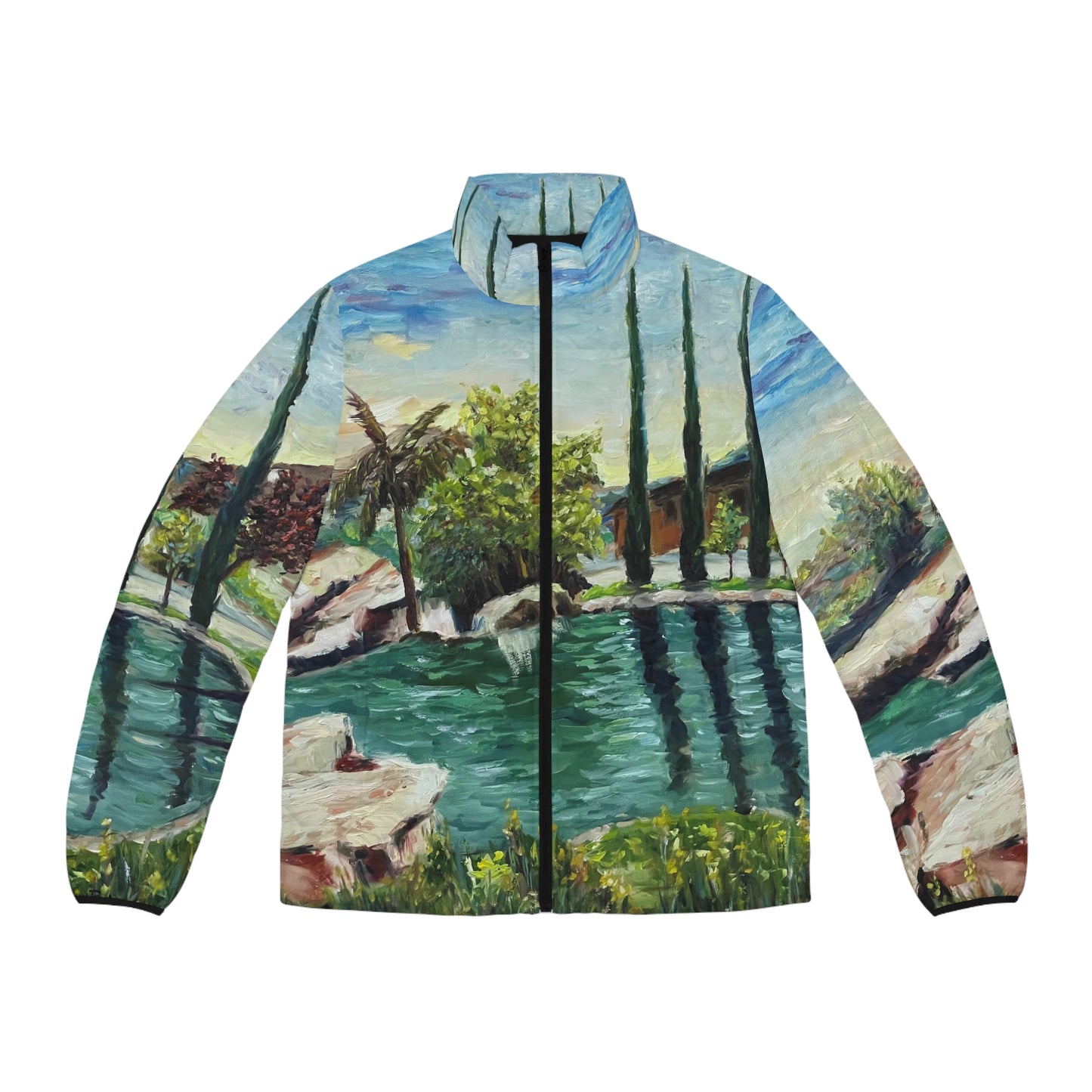 Men's Puffer Jacket - Roxy Rich Art, Unique Bright Colors-The Pond at  GBV