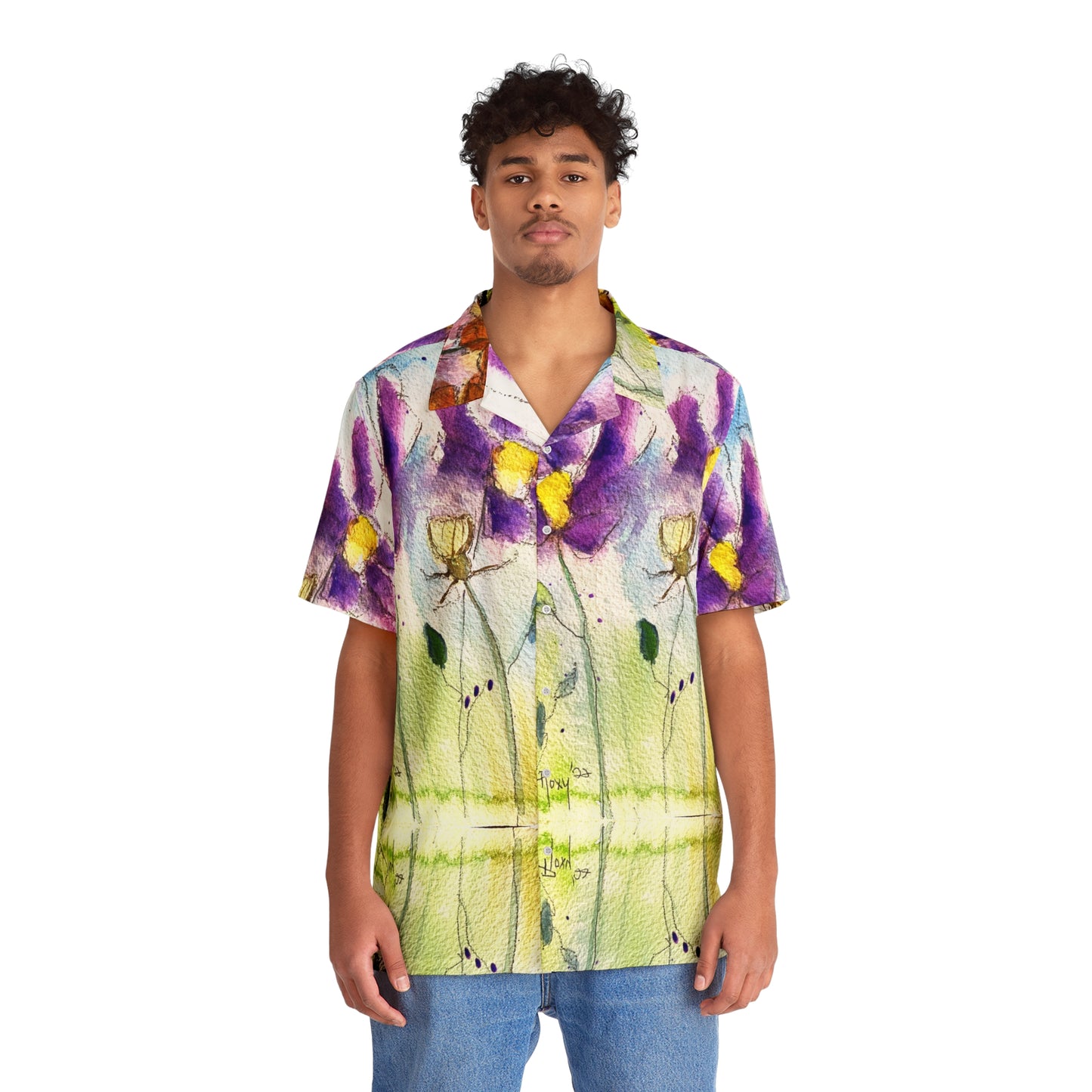 Men's Hawaiian Shirt- Purple Cosmos