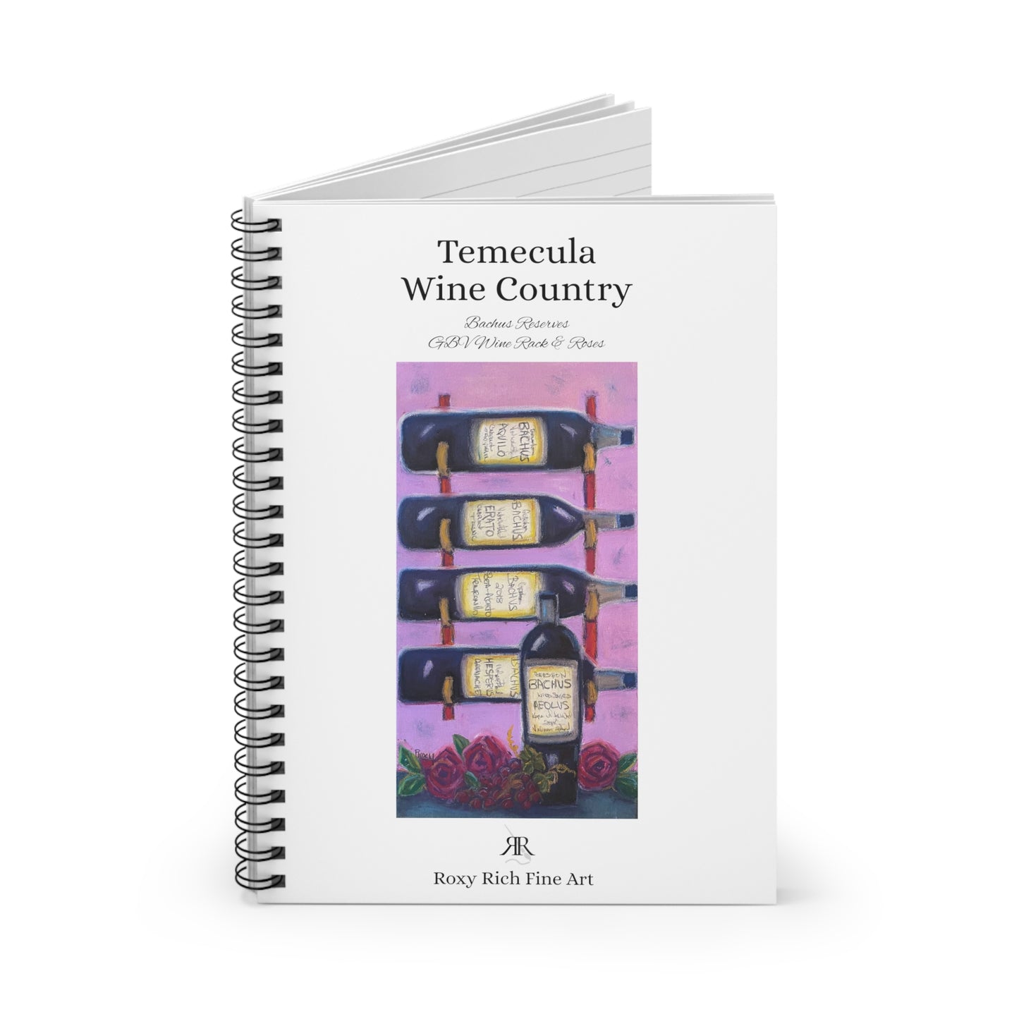 Temecula Wine Country "Bachus Reserves" Spiral Notebook