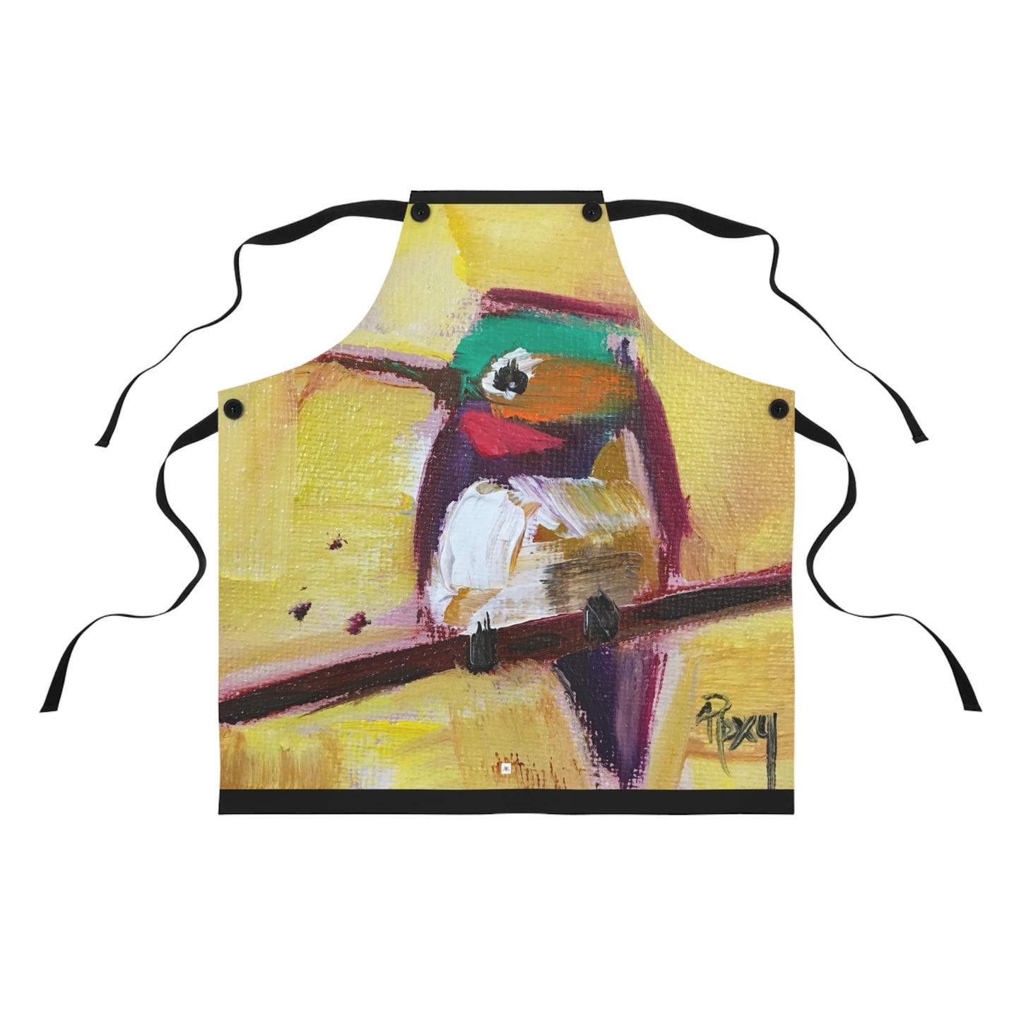 Adorable colibrí coronado esmeralda Delantal