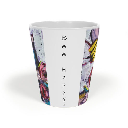 Bee Wine & Roses "Bee Happy" Latte Mug, 12oz