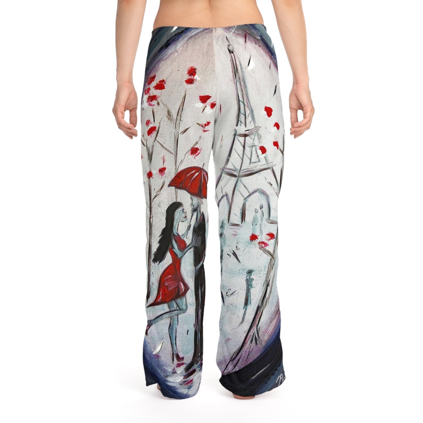 Pajama Pants - Romantic Couple in Paris "I Only Have Eyes for You"- Women's Pajama Pants