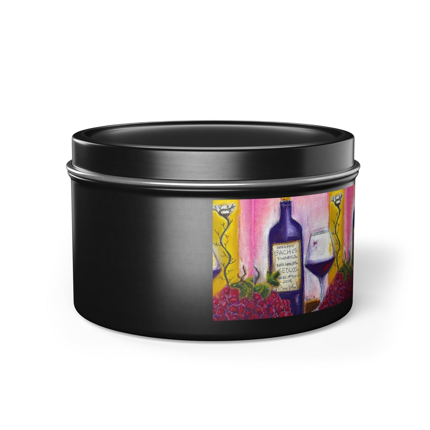 Aeolus GBV Wine & Clique Glass Tin Candle