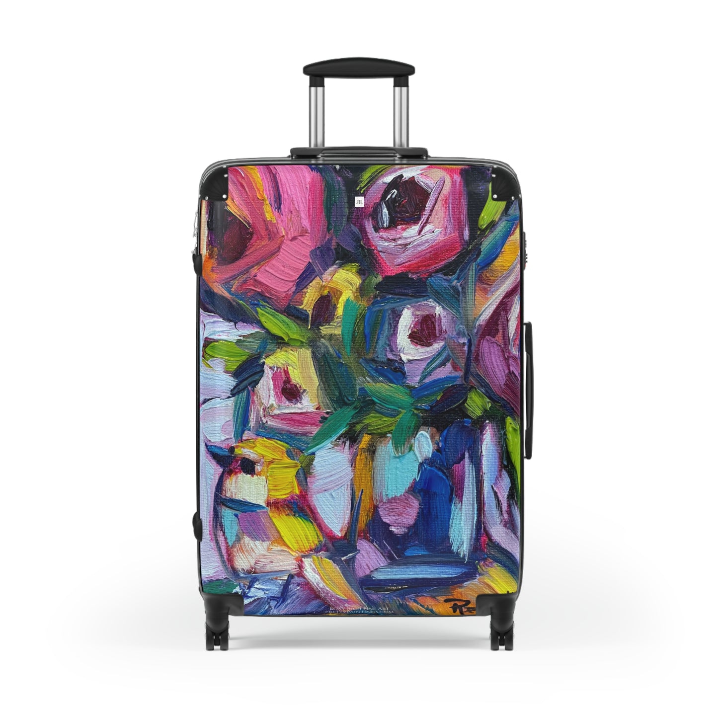 Abstract Roses and Bird Carry on Suitcase (Choose from 3 sizes)