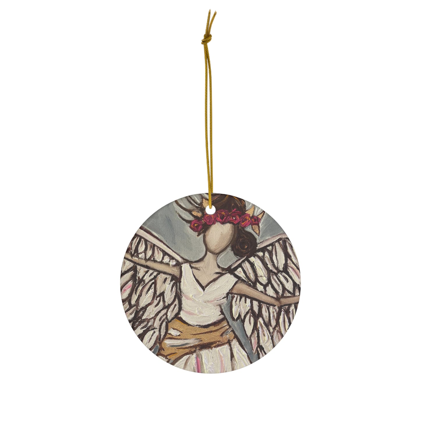 Angel Rising Ceramic Ornament