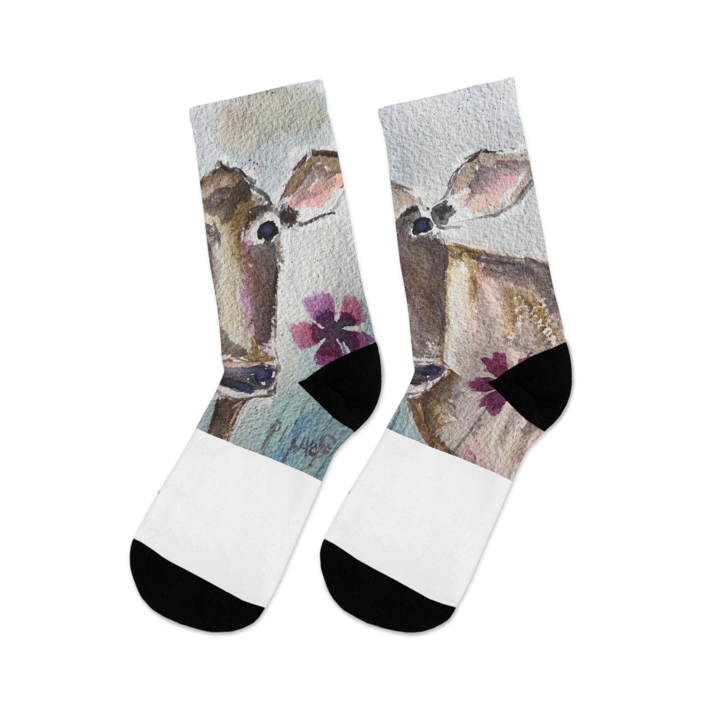 Petals Cow Socks