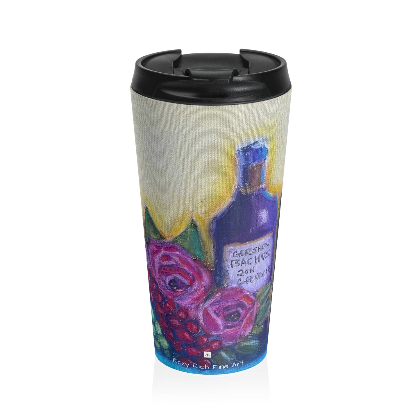 GBV Vin et Roses Tasse de voyage en acier inoxydable