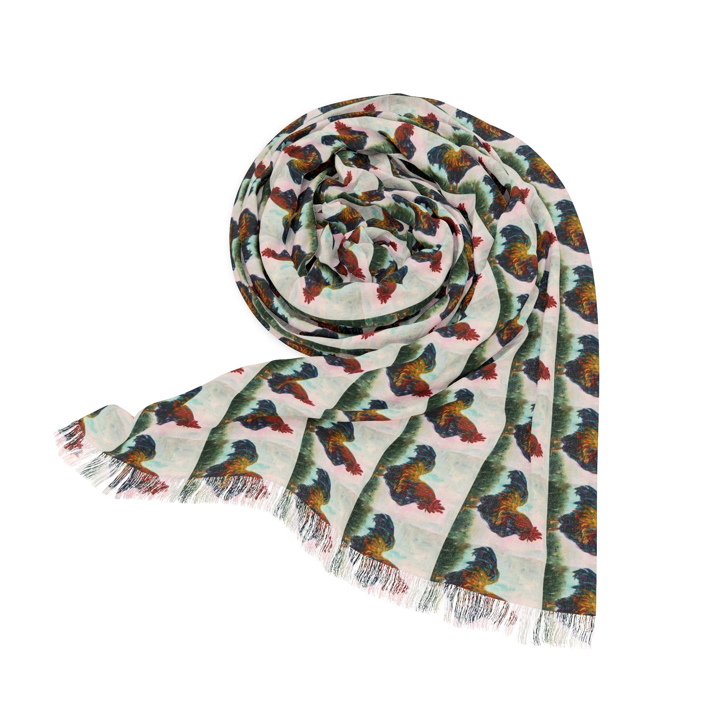 Colorful Scarf — Artistic Lightweight Neck Wrap- Handsome Cock Rooster