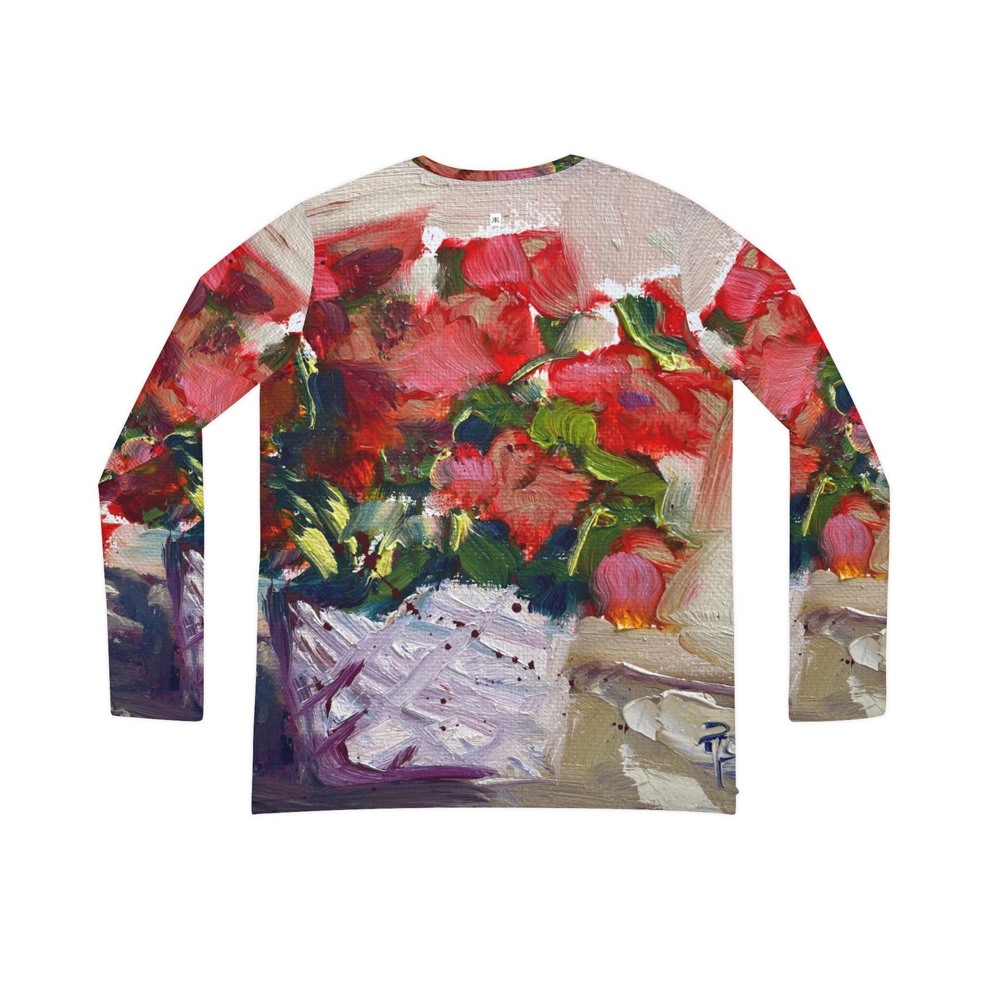 Women's Long Sleeve V-neck Shirt -Basket Blooms
