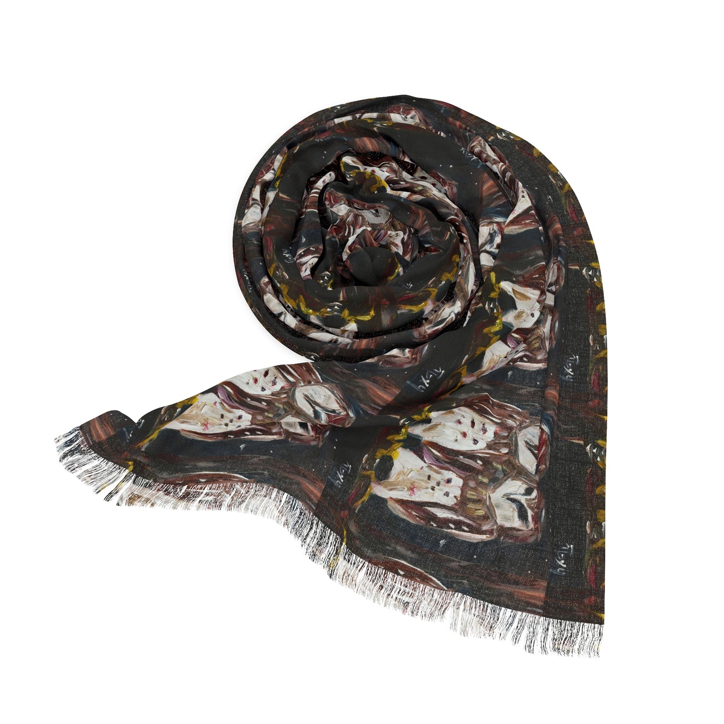 Colorful Scarf — Artistic Lightweight Neck Wrap- Gangsta Barn Owls