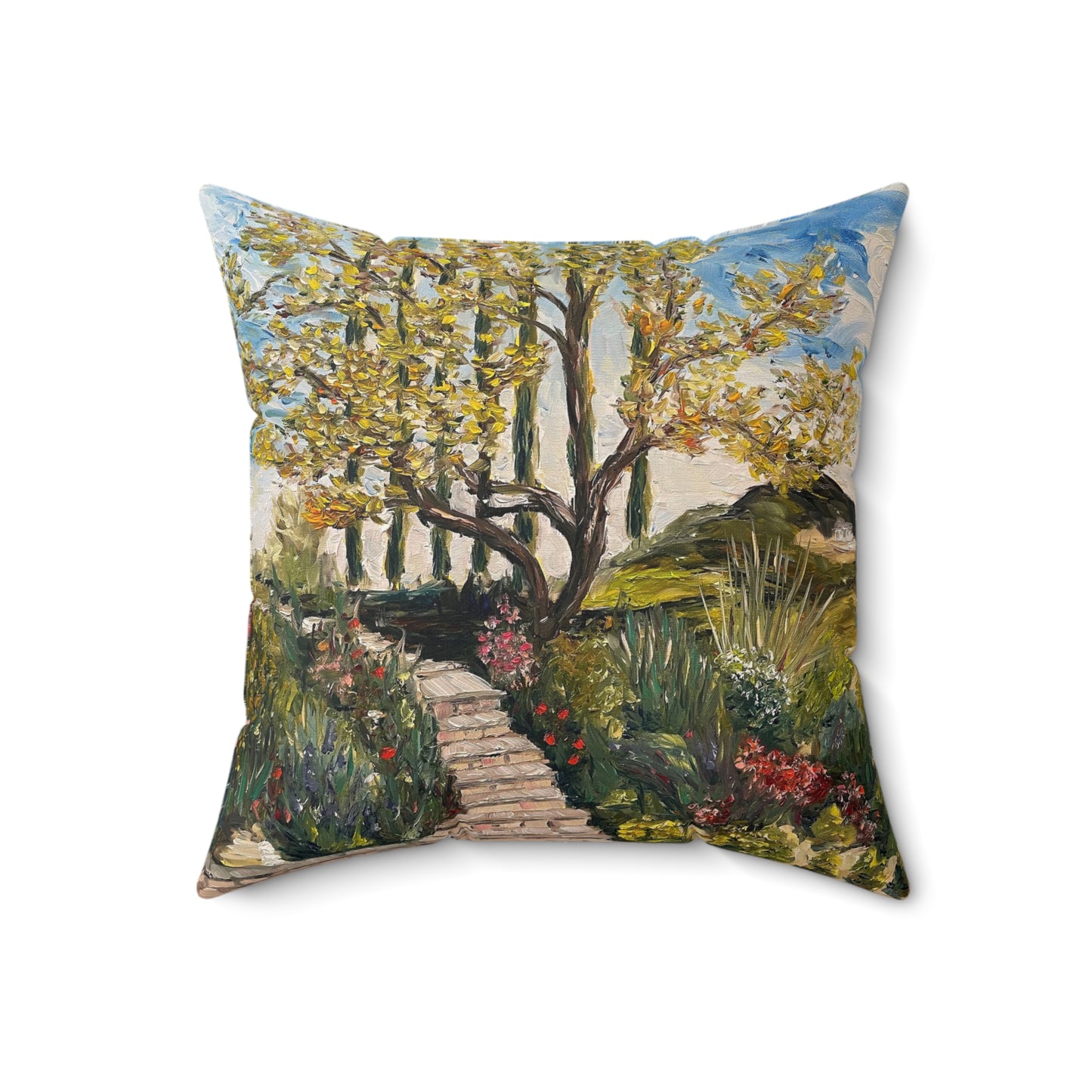 Tree and Garden at GBV Indoor Spun Polyester Square Pillow