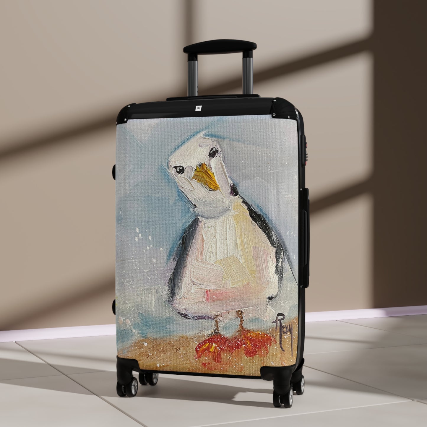 Inquisitive Seagull Beach Bird Carry on Suitcase (Choose from 3 sizes)