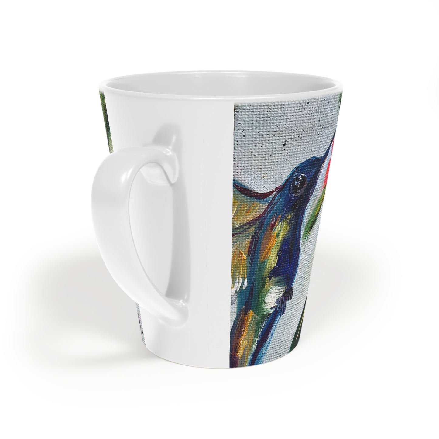 Little Blue Hummingbird Latte Mug, 12oz