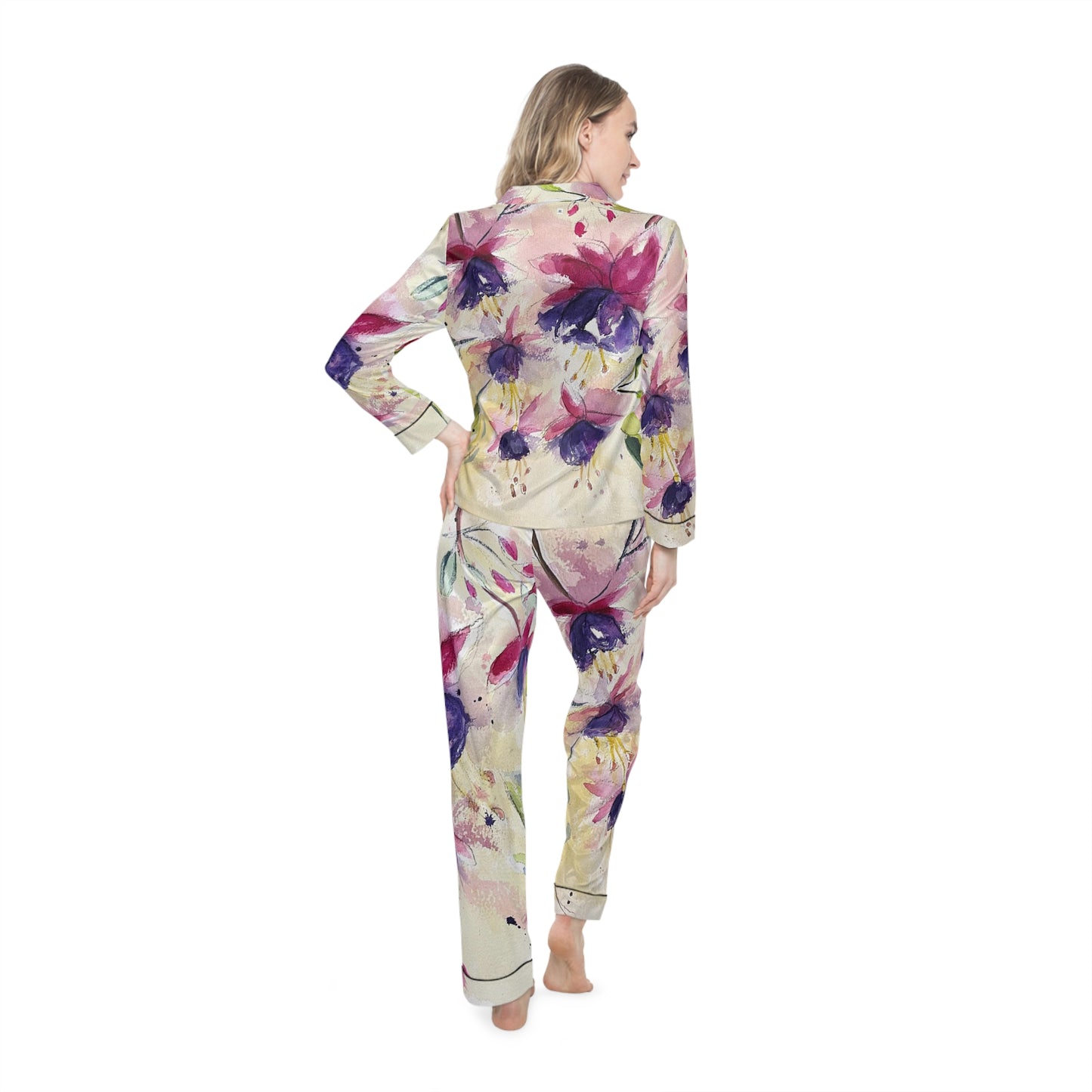 Satin Pajamas - Fluffy Fuchsias