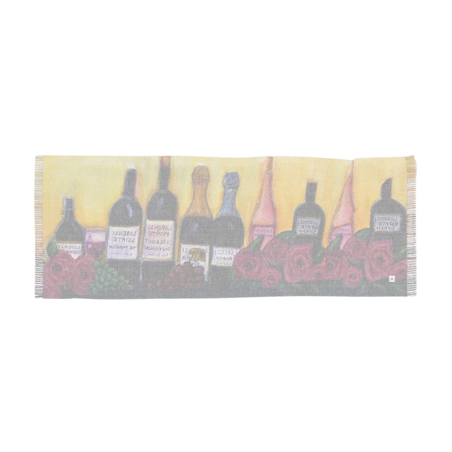 Colorful Scarf — Artistic Lightweight Neck Wrap- Lorenzi Estate Wine and Roses